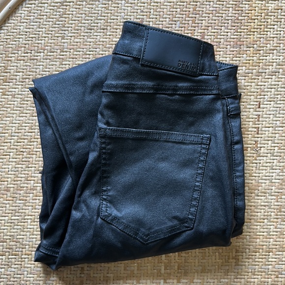 Nasty Gal 20% Recycled Coated Denim Disco Jeans - Picture 4 of 5